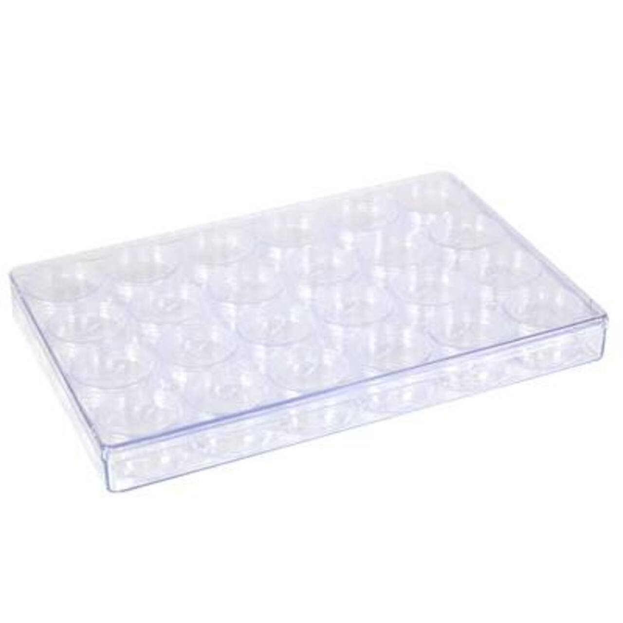 Everything Mary Large Plastic Bead Storage Organizer Box with 24 Jars